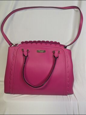 Kate Spade Pink Scalloped Leather Satchel